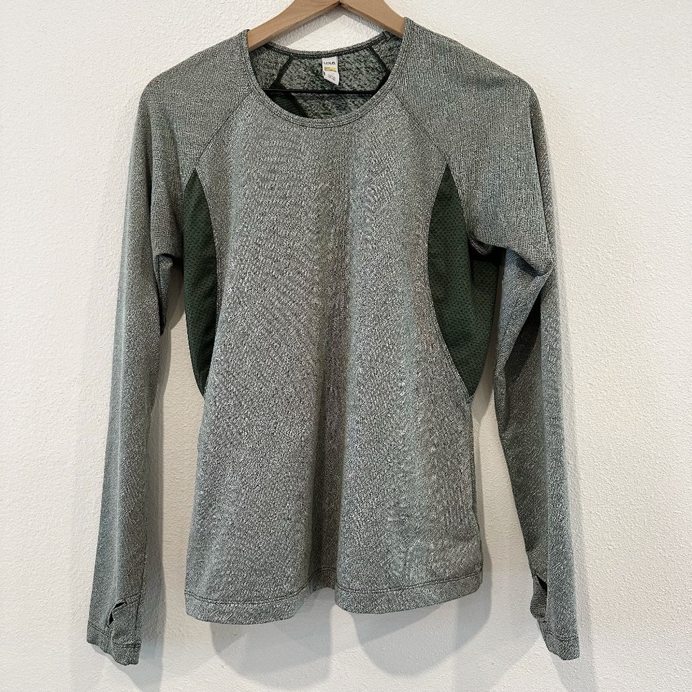 Lole Olive Green Mesh Panel Running Shirt |R6